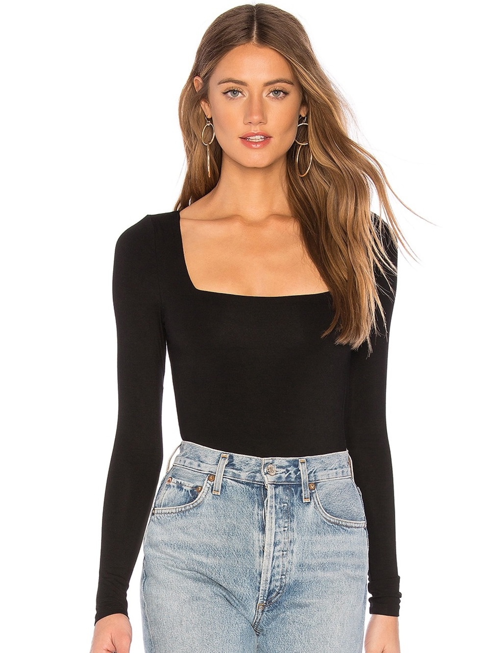 OFFERS OPEN! Black Off-Shoulder Women’s Top - Lightweight Long Sleeve bodysuit
